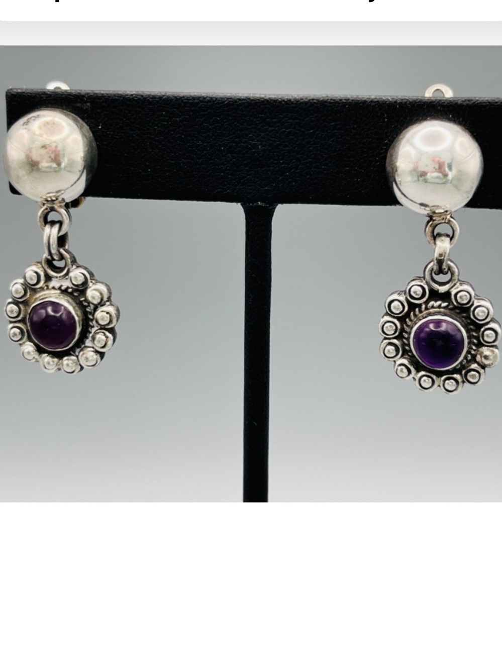 Sterling silver Purple Amethyst Drop Earrings
